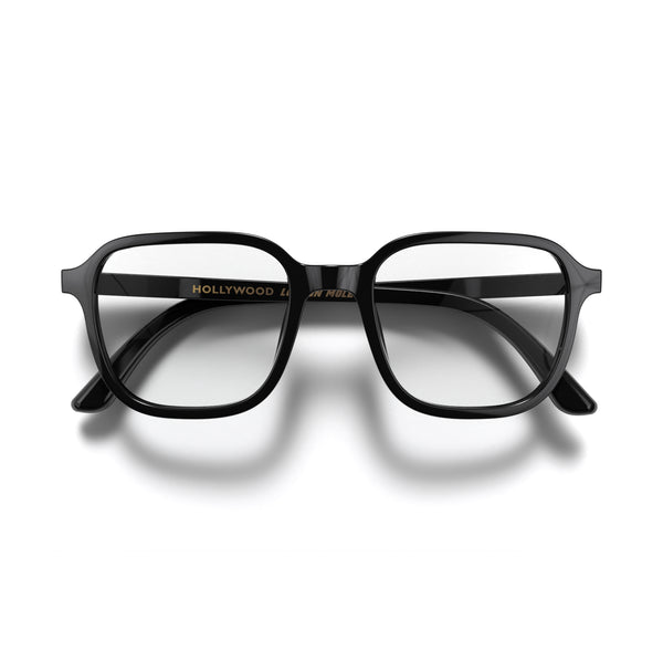 london mole Hollywood blue blocker glasses in gloss black