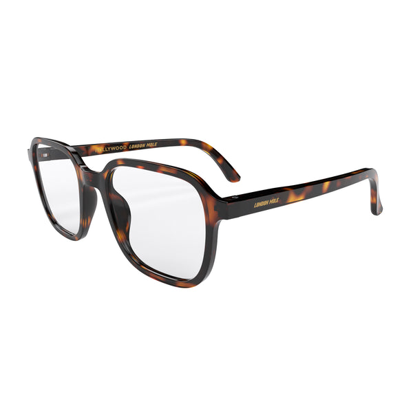 London Mole Hollywood Blue Blocker Glasses In Gloss Tortoiseshell