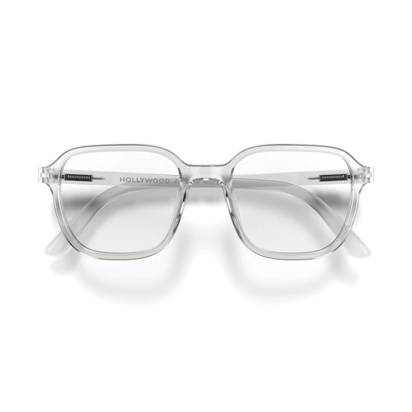 london mole Hollywood blue blocker glasses in gloss transparent