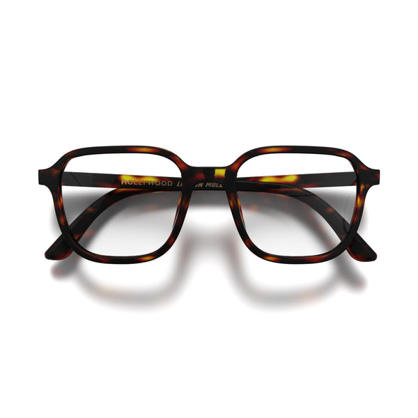 london mole Hollywood blue blocker glasses in matt tortoiseshell