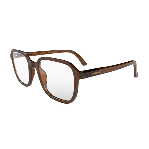 London Mole Hollywood Reading Glasses In Transparent Brown