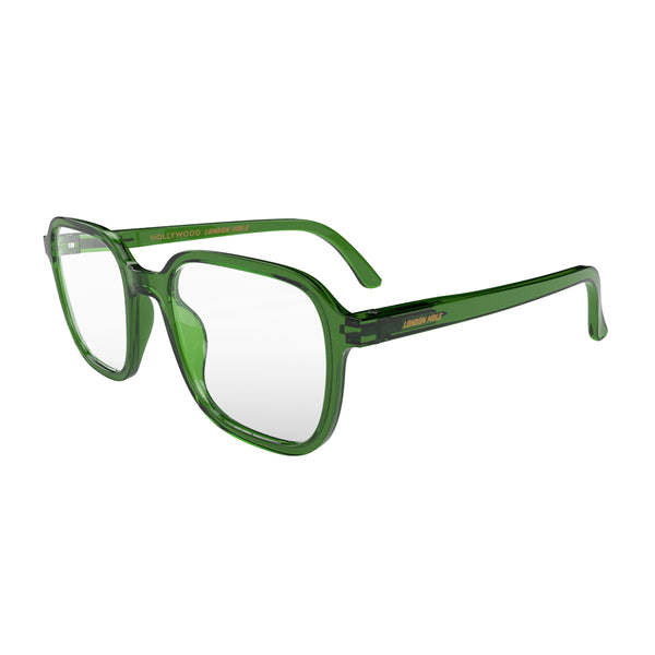 London Mole Hollywood Reading Glasses In Transparent Green