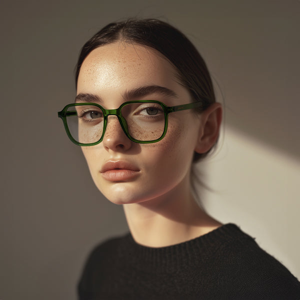 London Mole Hollywood Reading Glasses In Transparent Green