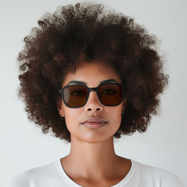 London Mole Hollywood Sunglasses In Matt Black With Brown Lenses