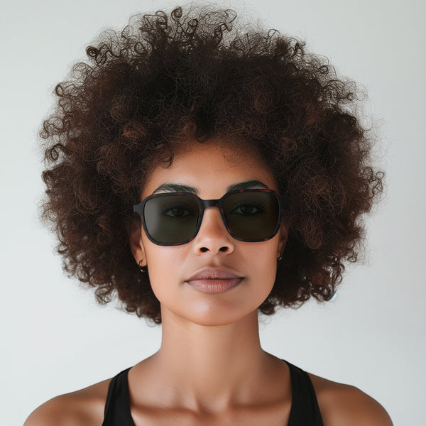 London Mole Hollywood Sunglasses In Matt Tortoiseshell With Green Lenses