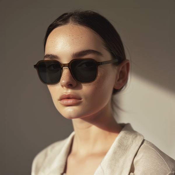 London Mole Hollywood Sunglasses In Transparent Brown