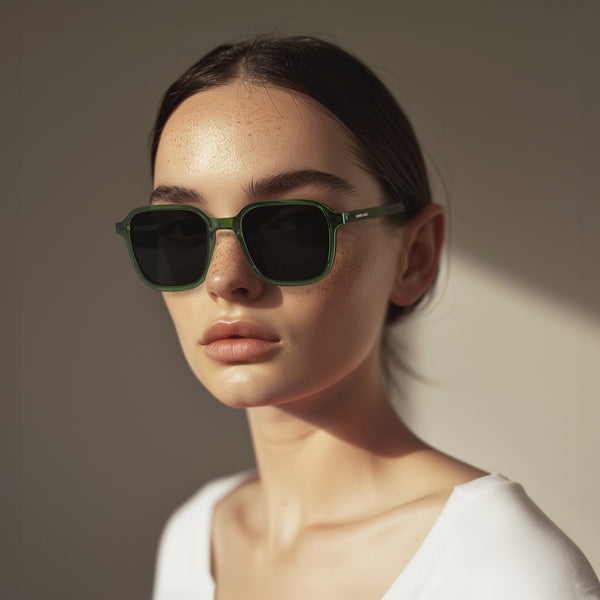 London Mole Hollywood Sunglasses In Transparent Green