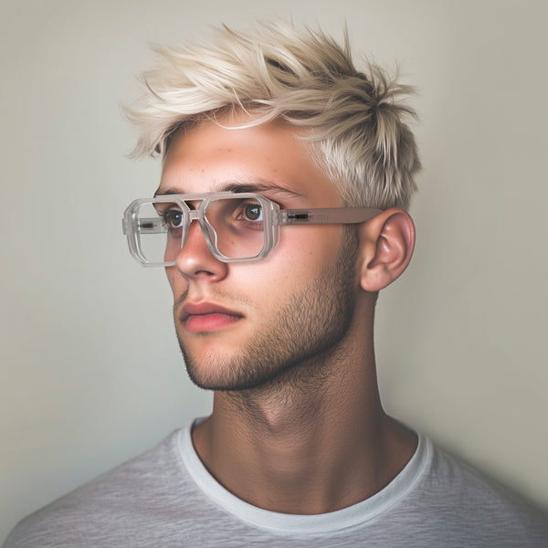 London Mole Huntsville Blue Blocker Glasses In Rubberised Transparent