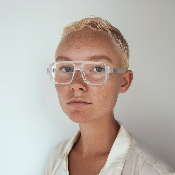 London Mole Huntsville Blue Blocker Glasses In Rubberised Transparent