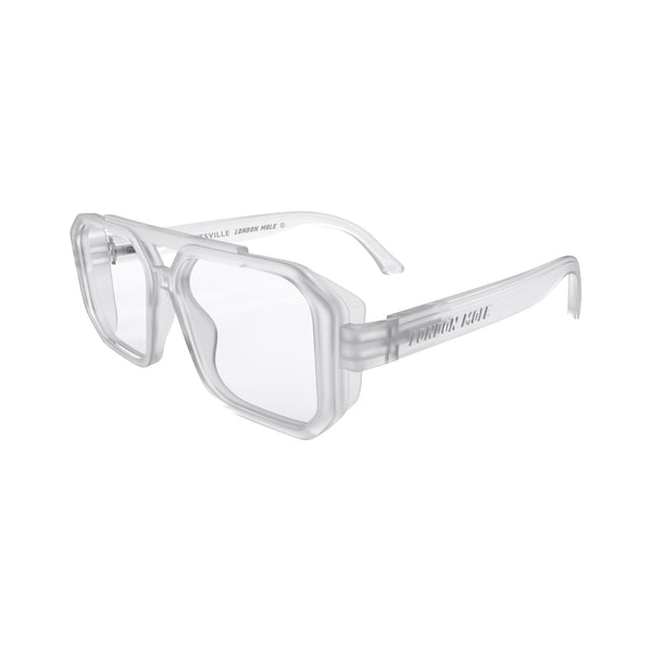 London Mole Huntsville Reading Glasses In Rubberised Transparent