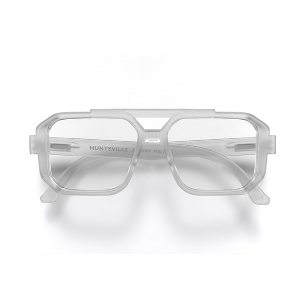 london mole Huntsville reading glasses in rubberised transparent
