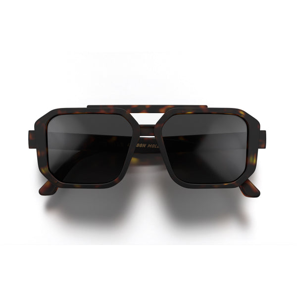london mole Huntsville sunglasses in rubberised tortoiseshell