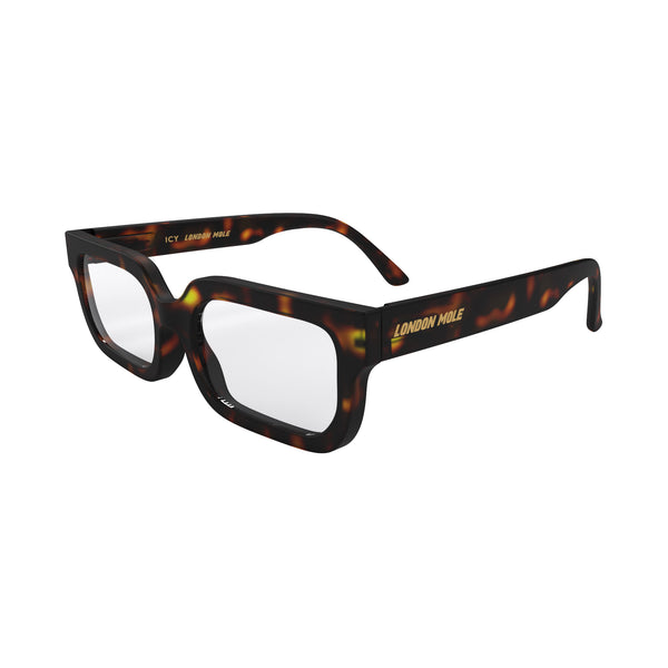 London Mole Icy Reading Glasses In Matt Tortoiseshell