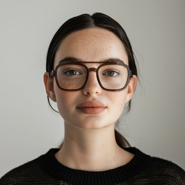 London Mole Kennedy Reading Glasses In Gloss Transparent Brown