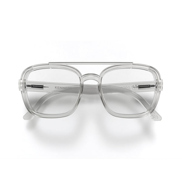 london mole Kennedy reading glasses in gloss transparent