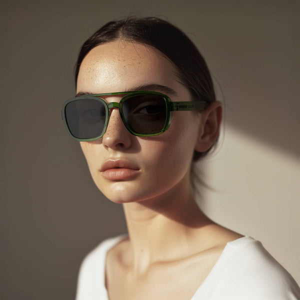 London Mole Kennedy Sunglasses In Gloss Transparent Green
