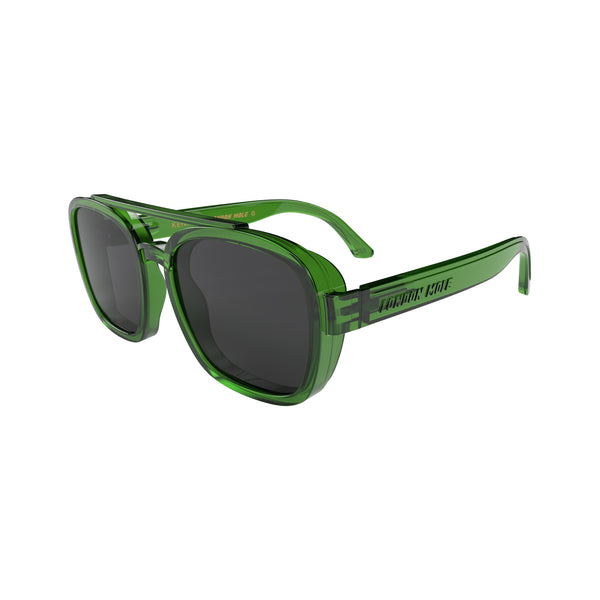 London Mole Kennedy Sunglasses In Gloss Transparent Green