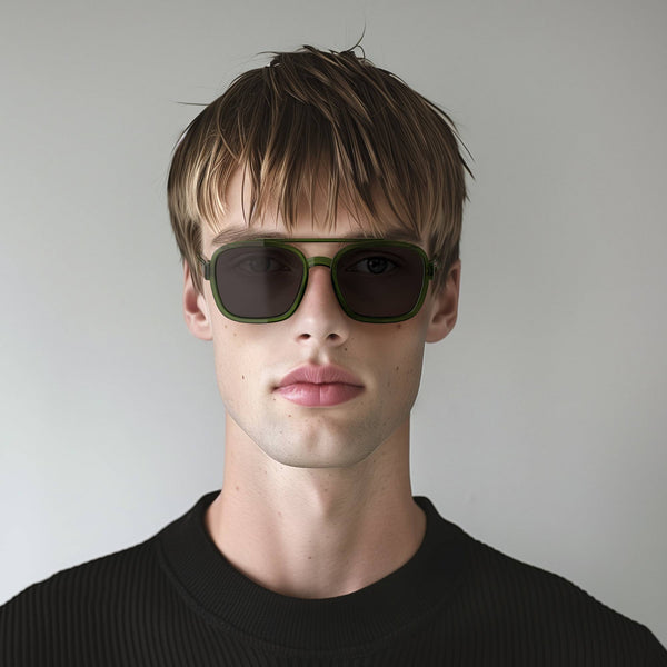 London Mole Kennedy Sunglasses In Gloss Transparent Green