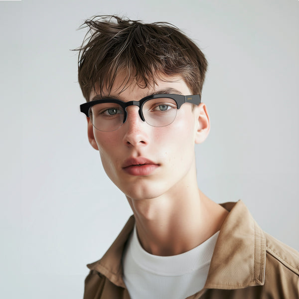 London Mole Courier Reading Glasses In Gloss Black