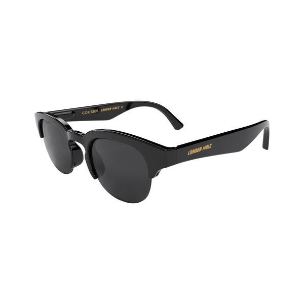 London Mole Courier Sunglasses In Gloss Black