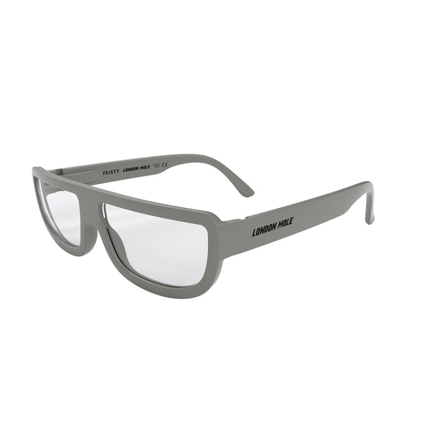 London Mole Feisty Reading Glasses In Matt Grey