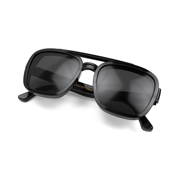 London Mole Kennedy Sunglasses In Gloss Black
