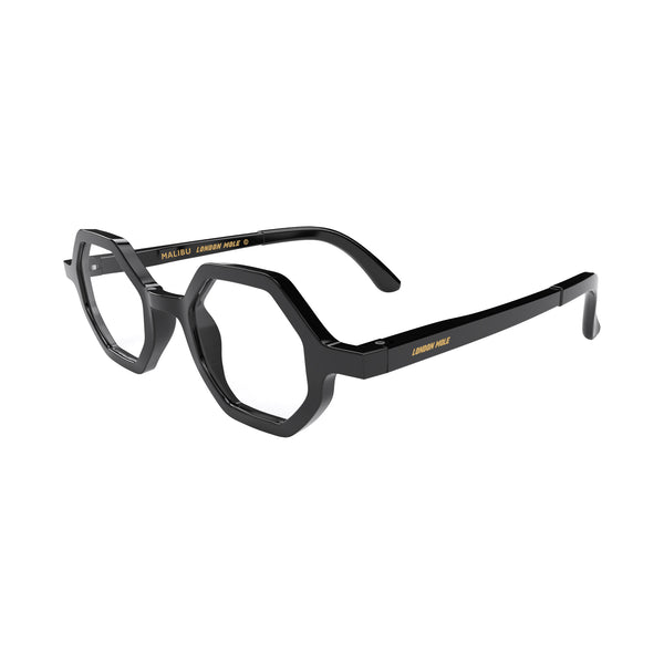 London Mole Malibu Reading Glasses In Gloss Black