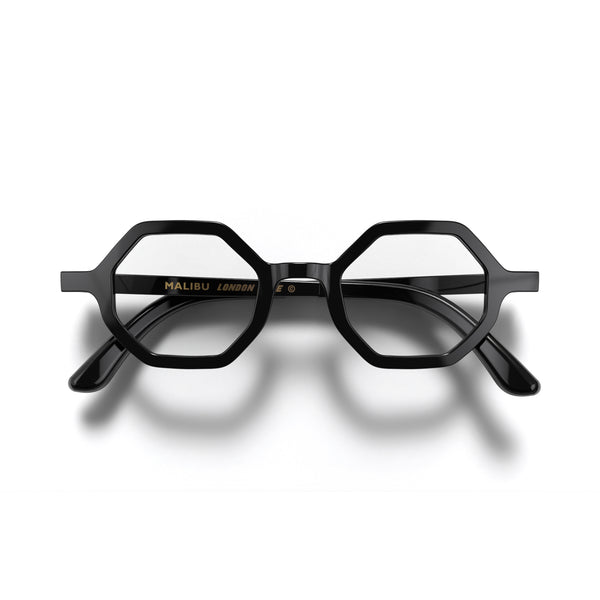 london mole Malibu reading glasses in gloss black