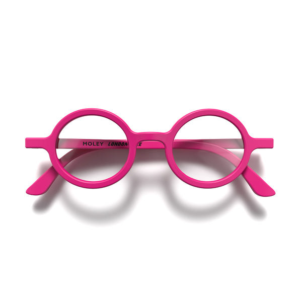 london mole Moley reading glasses in matt pink