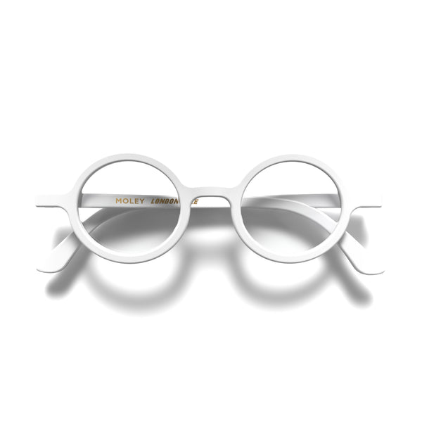 london mole Moley reading glasses in matt white