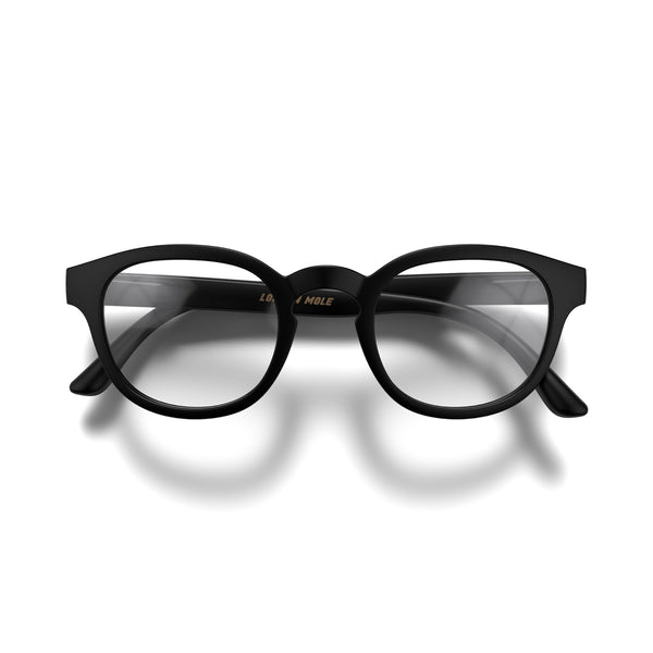 london mole Monalux reading glasses in matt black
