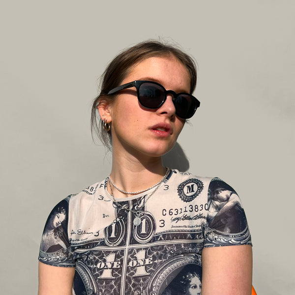 London Mole Monalux Sunglasses In Gloss Black