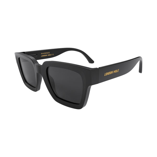 London Mole Phoenix Sunglasses In Rubberised Black