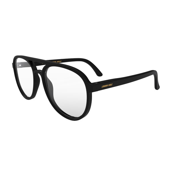 London Mole Pilot Reading Glasses In Matt Black