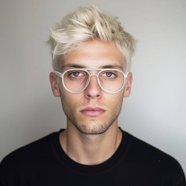 London Mole Pilot Reading Glasses In Matt White