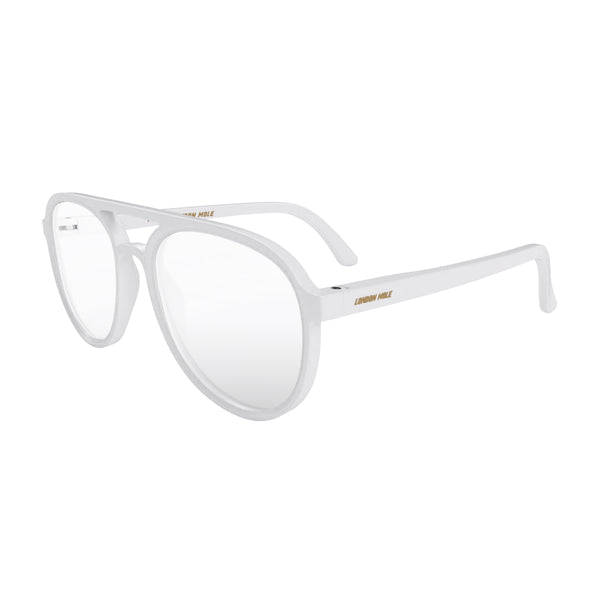 London Mole Pilot Reading Glasses In Matt White
