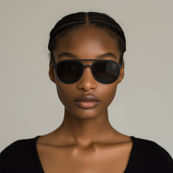 London Mole Pilot Sunglasses In Matt Black