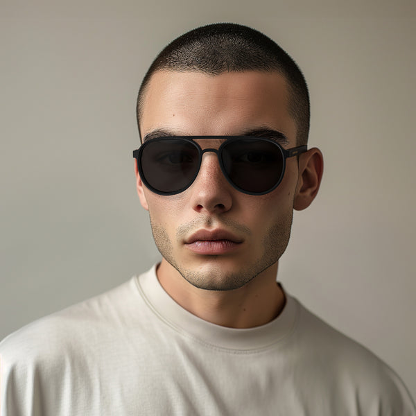 London Mole Pilot Sunglasses In Matt Black