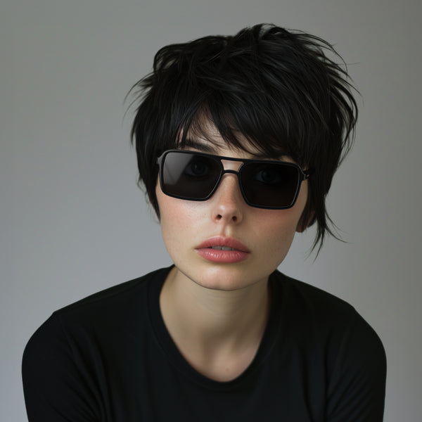 London Mole Spy Sunglasses In Gloss Black
