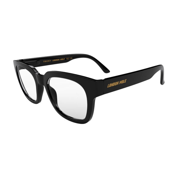 London Mole Tricky Reading Glasses In Gloss Black
