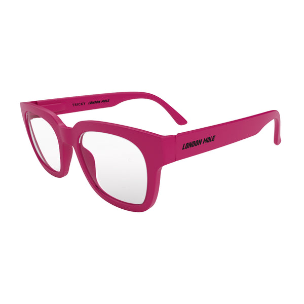 London Mole Tricky Reading Glasses In Matt Pink