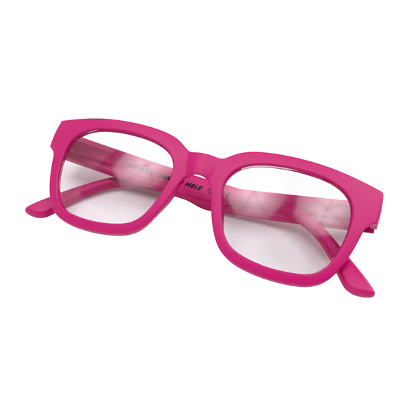 London Mole Tricky Reading Glasses In Matt Pink
