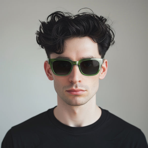 London Mole Tricky Sunglasses In Transparent Green