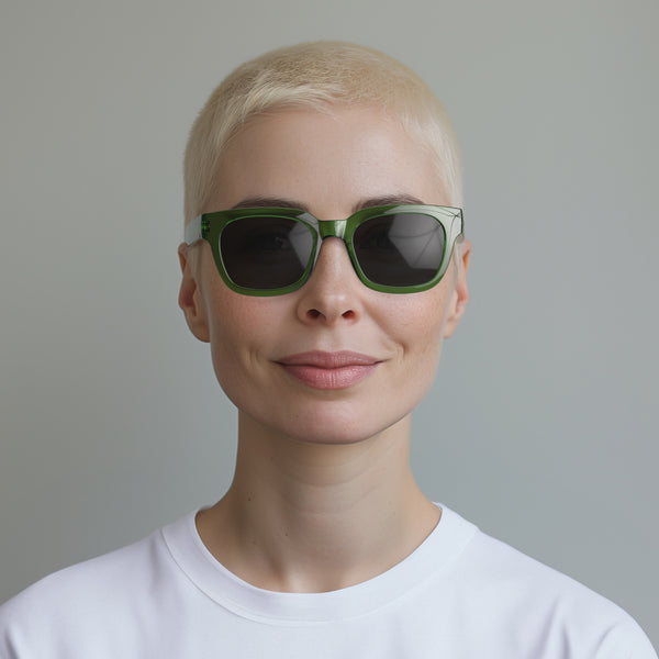 London Mole Tricky Sunglasses In Transparent Green