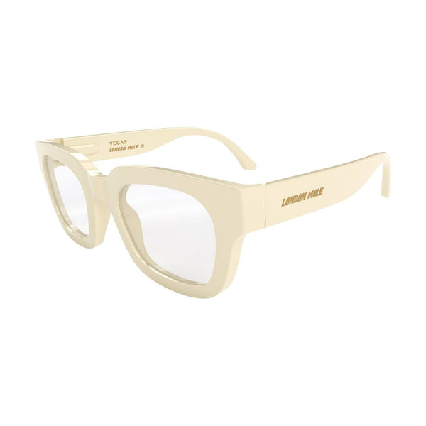 London Mole Vegas Reading Glasses In Gloss Cream