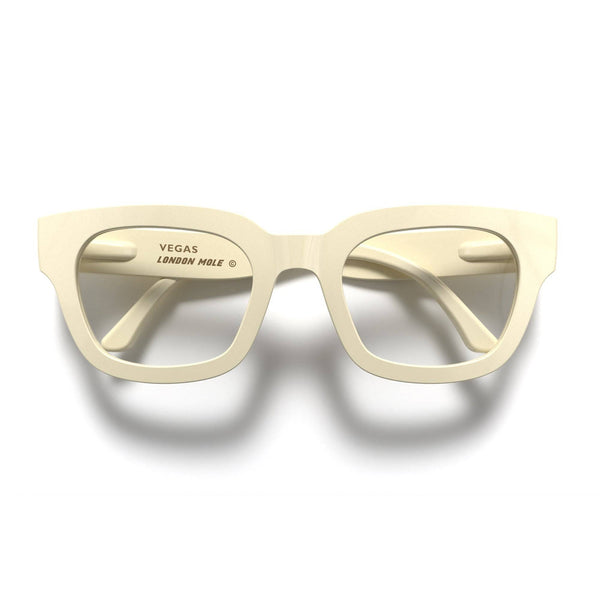 london mole Vegas reading glasses in gloss cream