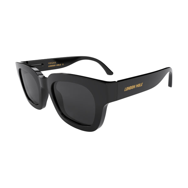 London Mole Vegas Sunglasses In Gloss Black