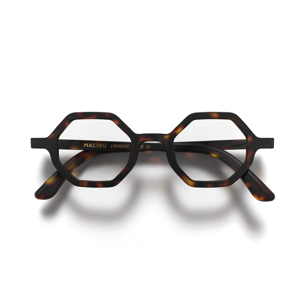 london mole Malibu reading glasses in rubberised tortoiseshell