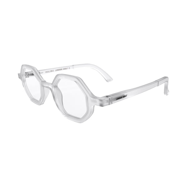 London Mole Malibu Reading Glasses In Rubberised Transparent