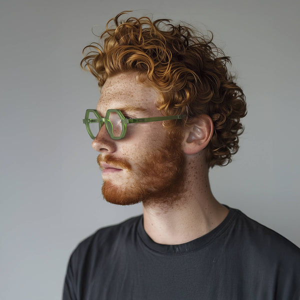 London Mole Malibu Reading Glasses In Rubberised Transparent Green